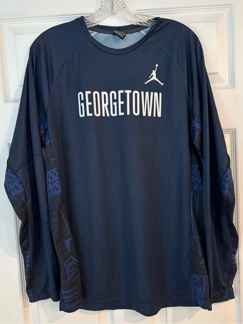Jordan Navy Georgetown Long-Sleeve Performance Top